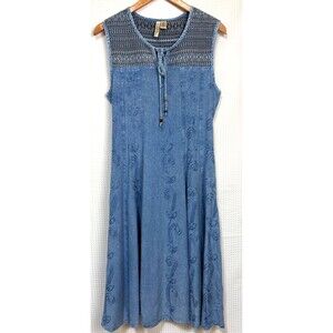 Studio West Apparel Size Small Denim Dress Embroidered Western Cowgirl I